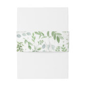 Whimsical Waterverf Greenery Pattern Wedding Uitnodigingen Wikkel (Achterkant Voorbeeld)