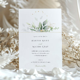 Whimsical Waterverf Groen & Gouden Bladerdak Bruil Kaart