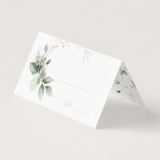 Whimsical Waterverf groen plaats kaart (Voorkant)