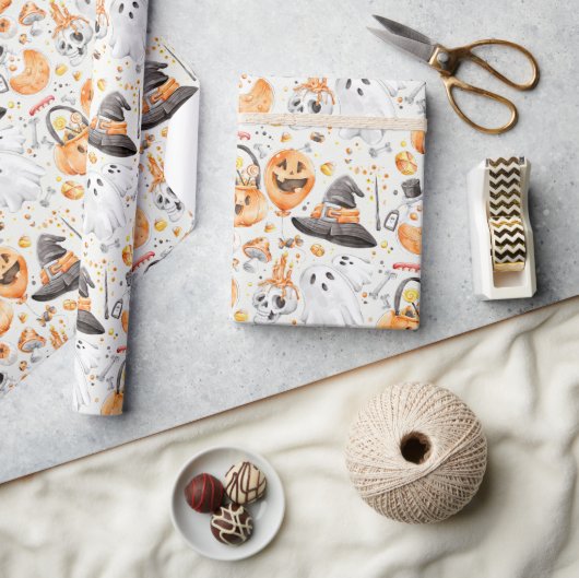 Whimsical Waterverf Halloween Cadeaupapier (Crafts)