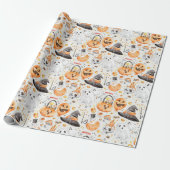 Whimsical Waterverf Halloween Cadeaupapier (Uitgerold)
