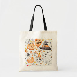 Whimsical Waterverf Halloween Tote Bag