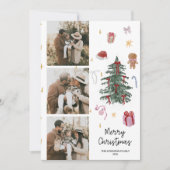 Whimsical Waterverf Hand getrokken Familiefoto Feestdagenkaart (Voorkant)