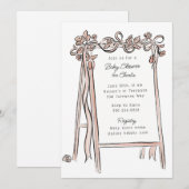 Whimsical Waterverf Hand-getrokken Teken Baby show Kaart (Voorkant / Achterkant)