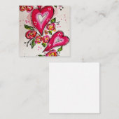 Whimsical Waterverf Heart Flat Note Kaart Notitiekaartje (Voorkant / Achterkant)
