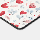 Whimsical Waterverf Hearts and Leaves Pattern Bureaumat (Hoek)