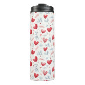 Whimsical Waterverf Hearts and Leaves Pattern Thermosbeker (Voorkant)