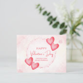 Whimsical Waterverf Hearts Feestdagenkaart (Staand voorkant)