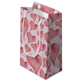 Whimsical Waterverf Hearts Valentijnsdag Klein Cadeauzakje (Voorkant Gekanteld)