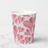 Whimsical Waterverf Hearts Valentijnsdag Papieren Bekers (Links)