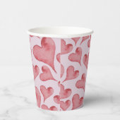Whimsical Waterverf Hearts Valentijnsdag Papieren Bekers (Rechts)