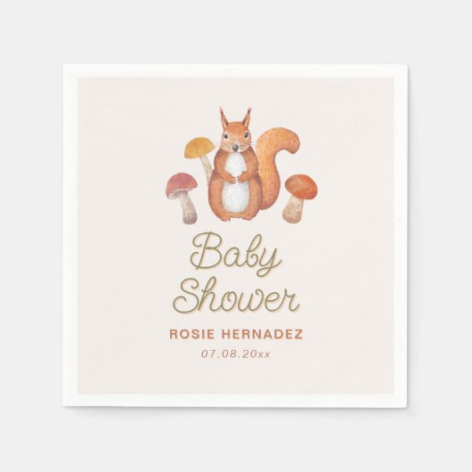 Whimsical Waterverf Herfst Theme Baby shower Servet (Voorkant)