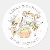 Whimsical Waterverf Honey Jar Label (Voorkant)