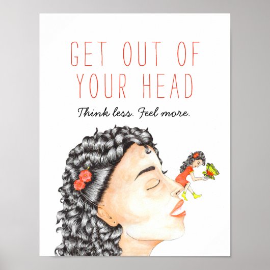 Whimsical Waterverf Inspirerend Angst Quote Poster (Voorkant)