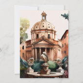 Whimsical Waterverf Italiaans Desitnation Wedding Kaart (Achterkant)