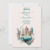 Whimsical Waterverf Italy Destination Bridal I Kaart (Voorkant)