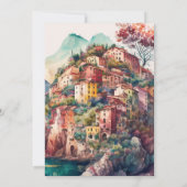 Whimsical Waterverf Italy Destination Bridal Kaart (Achterkant)