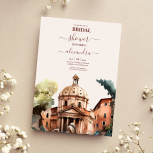 Whimsical Waterverf Italy Destination Bridal Kaart