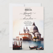Whimsical Waterverf Italy Destination Bridal Kaart (Voorkant)