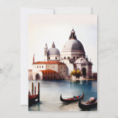 Whimsical Waterverf Italy Destination Bridal Kaart (Achterkant)