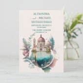 Whimsical Waterverf Italy Destination Kaart (Staand voorkant)