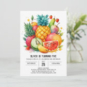 Whimsical Waterverf Juicy Fruits Verjaardag Kaart (Staand voorkant)