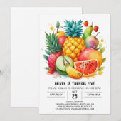 Whimsical Waterverf Juicy Fruits Verjaardag Kaart (Voorkant / Achterkant)