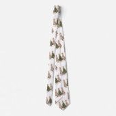 Whimsical waterverf kerstbomen aardse tint stropdas (Achterkant)