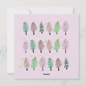 Whimsical Waterverf kerstbomen Feestdagenkaart (Achterkant)