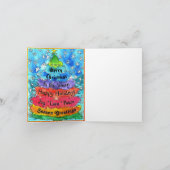 Whimsical Waterverf kerstboom met woorden Kaart (Binnen)