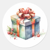 Whimsical Waterverf kerstcadeau zegels (Voorkant)