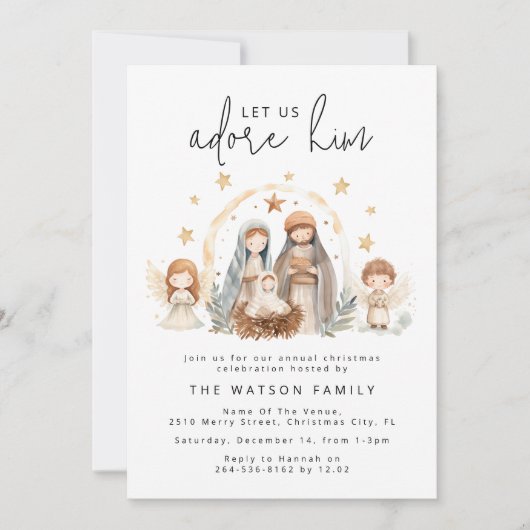 Whimsical Waterverf kerstfeest Kaart (Voorkant)