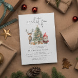 Whimsical Waterverf kerstfeest Kaart<br><div class="desc">Verspreid de vreugde van het feestelijke seizoen met onze uniek geïllustreerde uitnodigingen voor kerstman, rendier en kerstboom. Perfect voor uw kerstfeest of verjaardagsfeest van uw kind tijdens de feestdagen. Personaliseer deze moderne sjabloon met gemak. Ook beschikbaar als een digitale download, deze uitnodigingen zijn zeker om een extra sprenkeling van magie...</div>