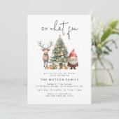 Whimsical Waterverf kerstfeest Kaart (Staand voorkant)