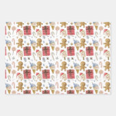 Whimsical-Waterverf-kerstillustraties Inpakpapier Vel (Voorkant)