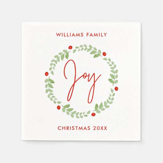 Whimsical Waterverf Kerstmis Servet (Voorkant)
