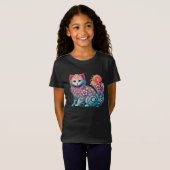 Whimsical Waterverf Kitten T-shirt (Voorkant volledig)