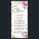 Whimsical Waterverf Krans Wedding Menu Kaart<br><div class="desc">Boho geïnspireerde menukaart met waterverf bloem. Deze menukaart is perfect voor voorjaarsfeesten. Overeenkomende objecten zijn beschikbaar.</div>