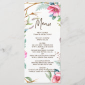 Whimsical Waterverf Krans Wedding Menu Kaart (Voorkant)