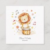 Whimsical Waterverf Lion Cub Kinderopvang Vierkante Visitekaartje (Voorkant)