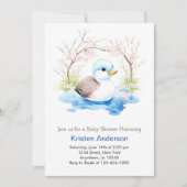 Whimsical Waterverf Little Duck Boy Baby shower Kaart (Voorkant)