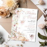 Whimsical Waterverf Magische Fairy meisjes Verjaar Kaart<br><div class="desc">Prachtige grillige fee thema verjaardag uitnodiging. Design beschikt over de kop 'Flutter & Twirl' met het Verjaardagsmeisje, een moderne verjaardagsbloemen, omlijst met prachtige waterverf sjablonen en botanisch gebladerte, accenten van faux goudbloemen, een hert en de meest schattige magische kleine feeën. Personaliseer de uitnodiging met uw gegevens en als u de...</div>