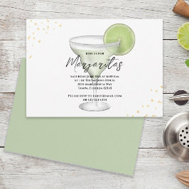 Whimsical Waterverf Margarita Limoen Calligrafie Kaart