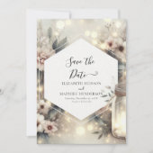 Whimsical Waterverf Mason Jar Wedding Save The Date (Voorkant)