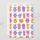 Whimsical Waterverf Monsters Kind verjaardagsfeest Kaart (Achterkant)