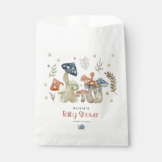 Whimsical Waterverf Mushroom Baby shower Bedankzakje (Voorkant)