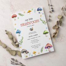 Whimsical Waterverf Mushroom Baby shower
