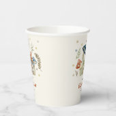 Whimsical Waterverf Mushroom Baby shower Papieren Bekers (Links)