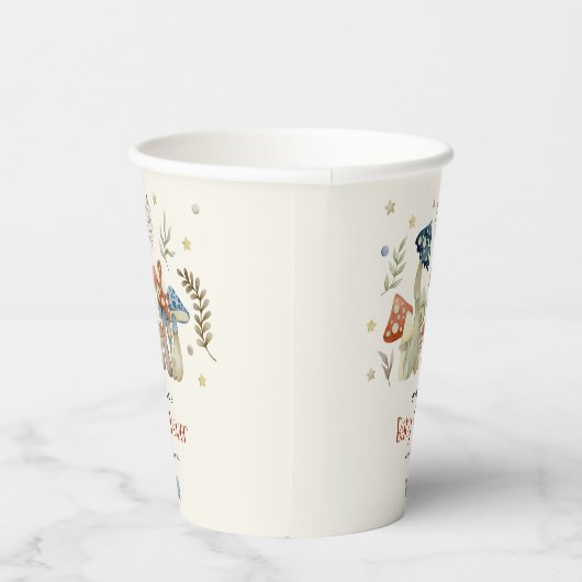 Whimsical Waterverf Mushroom Baby shower Papieren Bekers (Rechts)