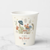 Whimsical Waterverf Mushroom Baby shower Papieren Bekers (Voorkant)